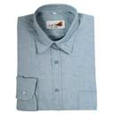 Camicia Chambree "Job Style" con due taschini e portapenne. Manica Lunga