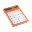 Calcolatrice 8 cifre da scrivania touchscreen ad alimentazione solare. In ABS trasparente.  
            
