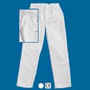 Pantalone bianco kiparis:<br>
Elastico in vita<br>
Bottoni coperti<br>
Tre tasche e portametro<br>
100% cotone sanforizzato<br>
240 gr