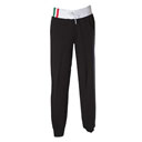 Pantalone in felpa made in Italy 100% cotone,
fascia in costina con tricolore, laccetti stringivita bianchi, due tasche frontali, fondo gamba in costina.
3xl solo nel colore navy