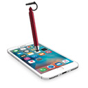 Penna a sfera con gommino per touch screen,
meccanismo a rotazione,
minuterie in metallo cromato,
refill mini con sfera al tungsteno
inchiostro nero.
supporto per smartphone.
Materiale:
plastica 