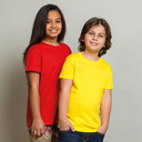 T-shirt ragazzo/bambino colorata in cotone 100%, 150 gr/mq, girocollo a costina