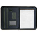 Cartella portablocco in formato A4 con blocco appunti chiusura a zip tasca frontale con chiusura a zip tasche interne portabiglietti e portadocumenti