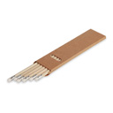 Confezione di sei matite con gomma in legno naturale, in astuccio di cartoncino