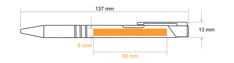 Penna in metallo anodizzato