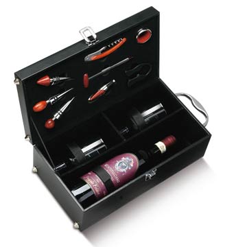 PORTABOTTIGLIA elegante confezione regalo, con accessori 
