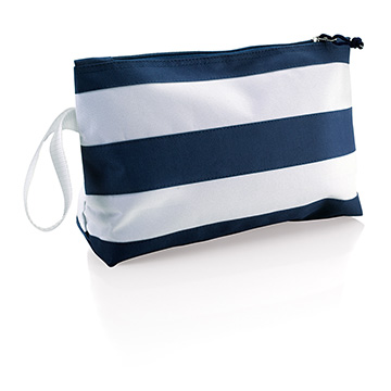 Beauty case in tessuto 600D con laccetti tira zip. 