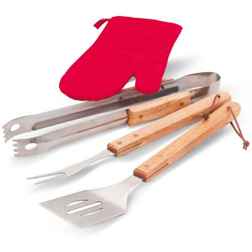 Variante colore Grembiule con atrezzi per barbecue