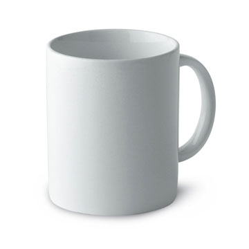 Tazza in ceramica in singola confezione di cartone.