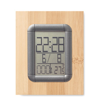 Portapenne in bamboo con calendario digitale