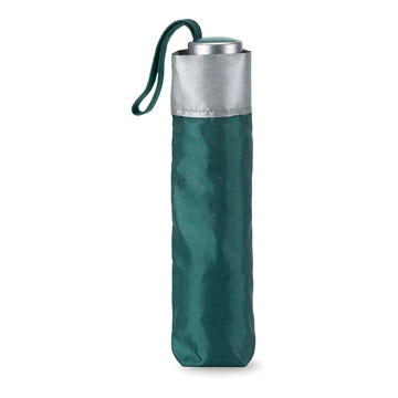 Variante colore Ombrello pieghevole con cuciture interne in silver e custodia abbinata