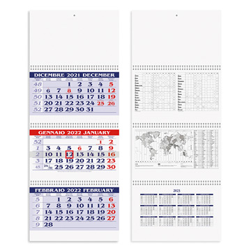 Calendario trittico 3 spirali