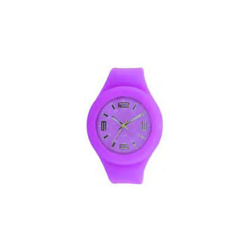 Variante colore Orologio analogico al quarzo, plastica e silicone